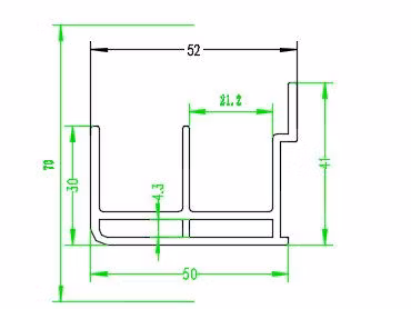 Double 4mm Glass Tempered Showcase Refrigerator Sliding Glass Door