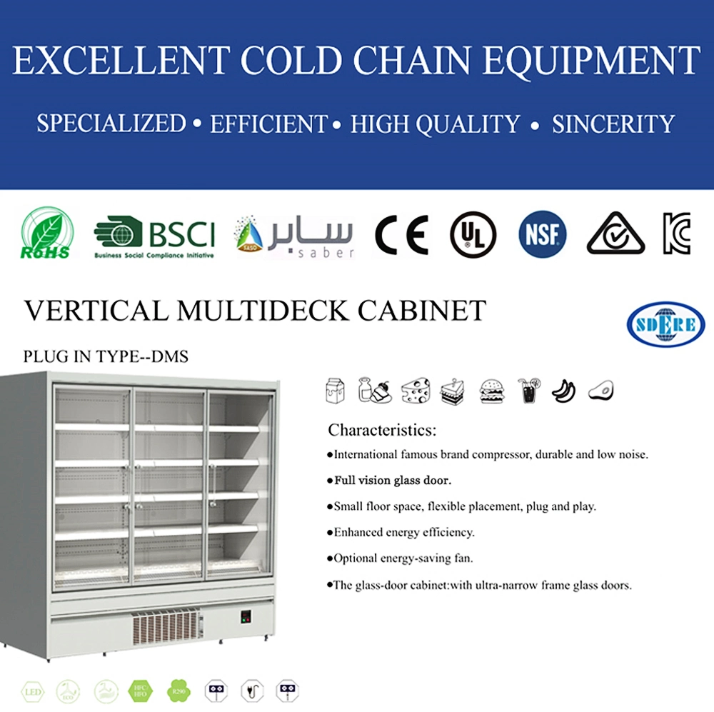 Glass Door Plug-in Upright Chiller Refrigerator for Convenience Store