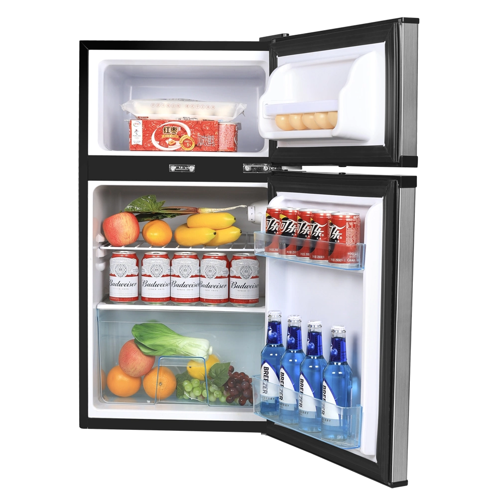 Fashion Glass Door Refrigerator Home Top Freezer Double Door