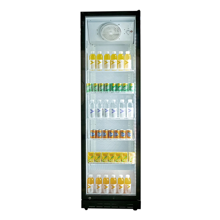 388 Liters Single Door Upright Showcase, Upright Cooler, Glass Door Merchandiser Commercial Soft Drinks Upright Showcase Glass Door with Ce, ETL Certificate