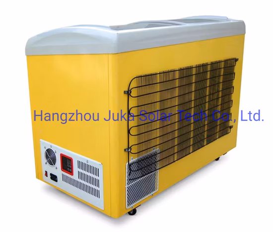 12V 258L DC Solar Freezer Chest Ice Cream Freezers Top Glass Door