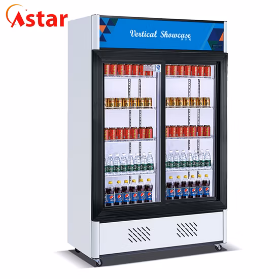 Supermarket Upright Display Refrigerator Soft Drinks Display Showcase (LC
